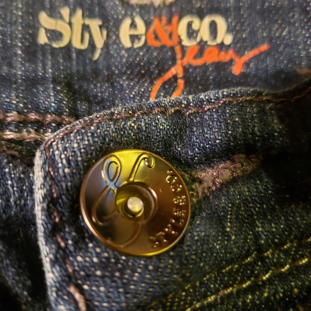 Style & Co Tummy Control Boot Cut Dark Blue Jeans - Picture 2 of 11